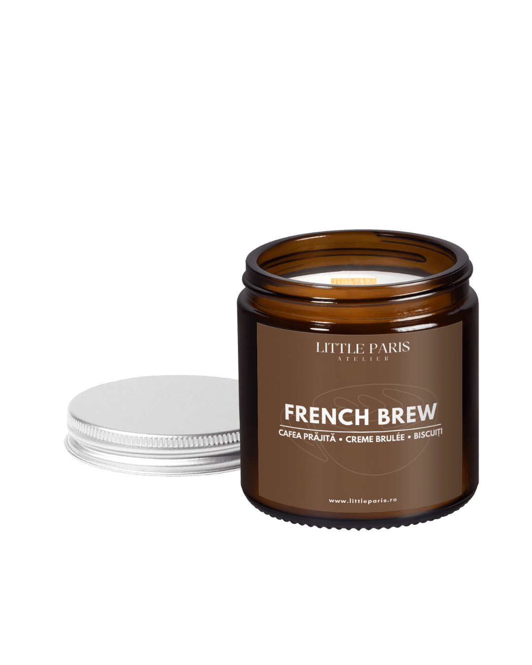 Lumânare parfumată Amber - French brew - Cafea prajită • Creme brulée • Biscuiţi