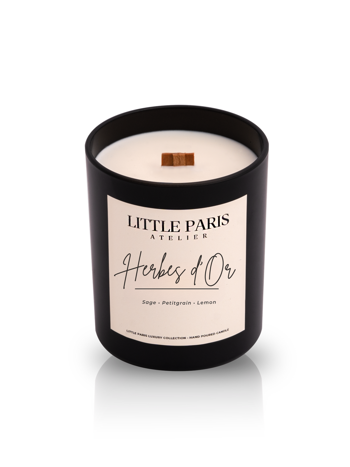 Lumânare parfumată Herbes d'Or - Salvie • Petitgrain • Lamaie - Little Paris Atelier