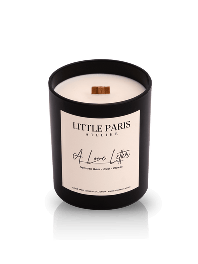 Lumanare parfumata A Love Letter, Trandafir de Damask, Lemn de agar, Little Paris Atelier